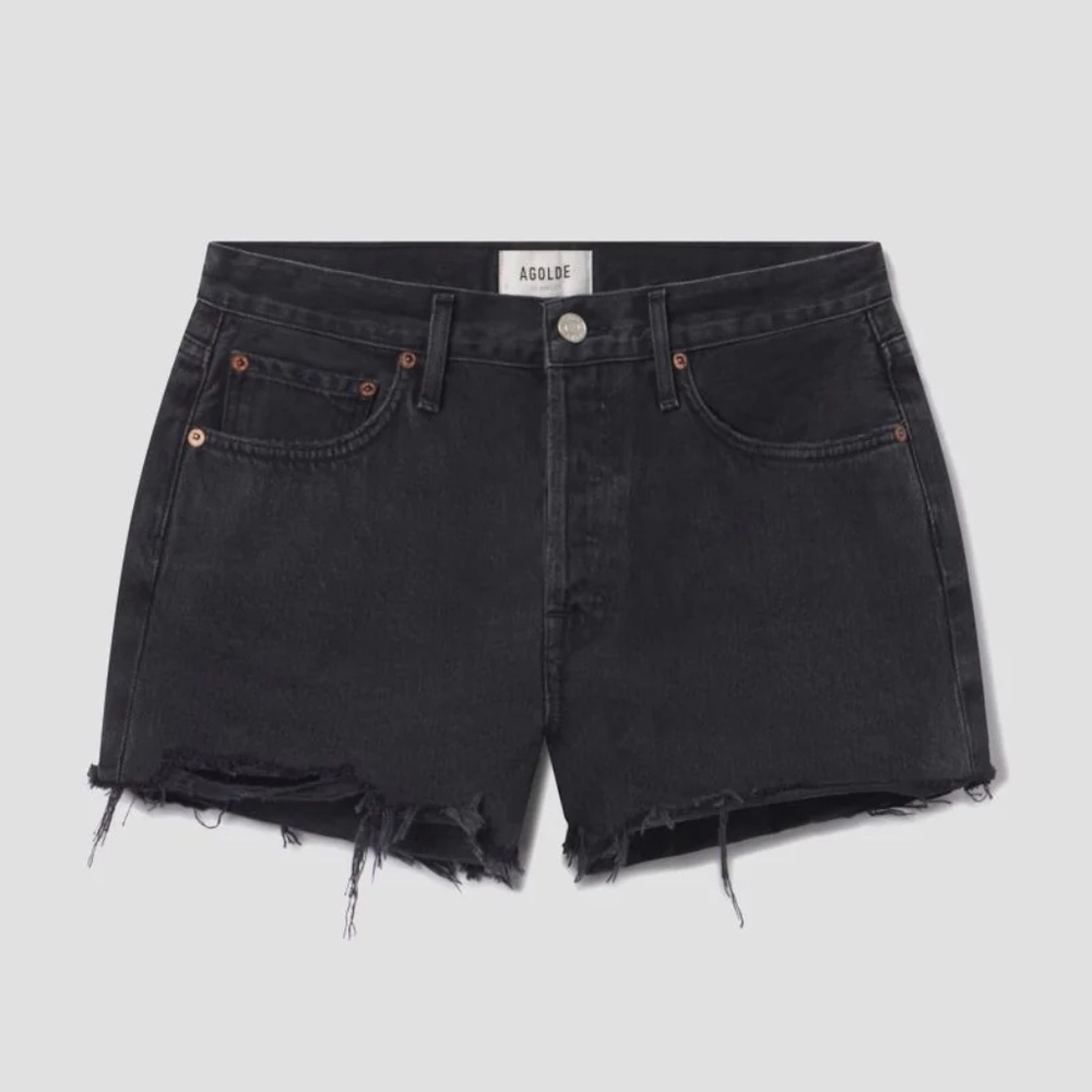 AGOLDE Parker Vintage Cutoff Shorts – Size 28 | Black Denim 🖤